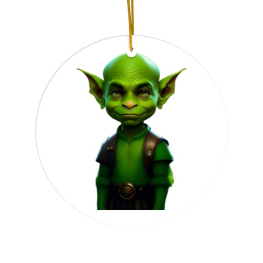 Green Goblin Rascal Embrace the Mischief Ceramic Ornaments