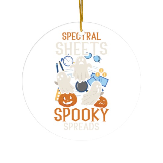 Spectral Sheets Spooky Spreads Scary Halloween Ceramic Ornaments