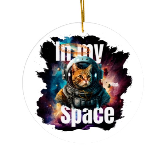 In my Mind Space Cat Astronaut Design Pets Lover Ceramic Ornaments