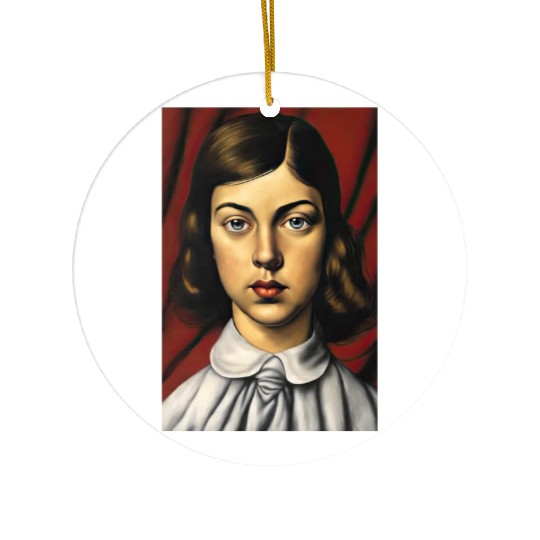 Blue-eyed Woman Painting Ceramic Ornaments