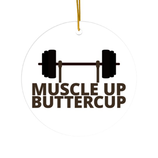 Muscle Up Buttercup 4 Ceramic Ornaments