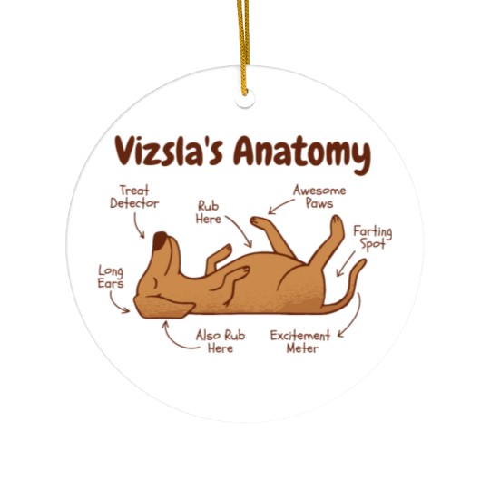Vizsla dog animal funny anatomy Ceramic Ornaments