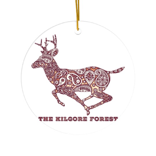 Deer - Maroon Ceramic Ornaments