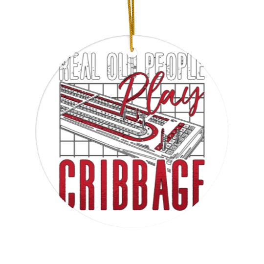 Cribbage Real Old People Play Cribbage Board Game Ceramic Ornaments