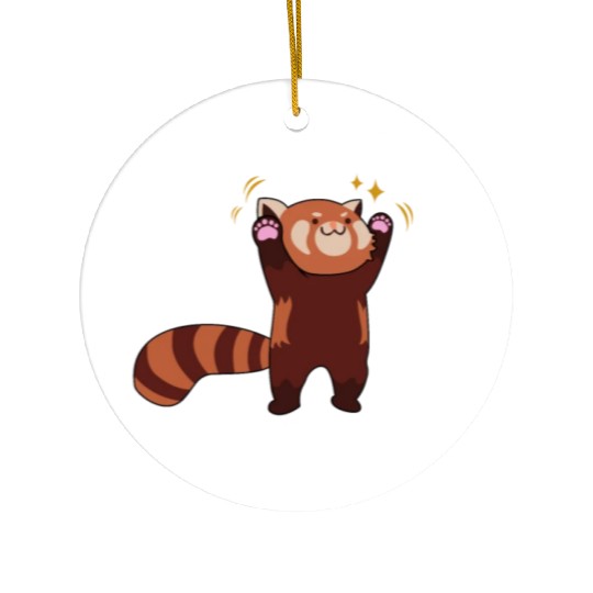 Fifty Steps In a Row Funny Walk Routine Red Panda Ceramic Ornaments