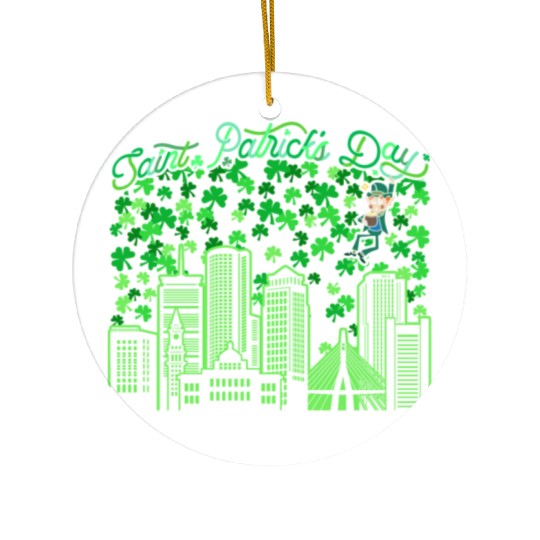 Saint Patrick's Day Boston Massachusetts Ceramic Ornaments