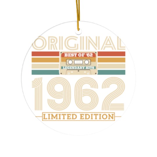 Retro '62 Vintage Birthda Ceramic Ornaments