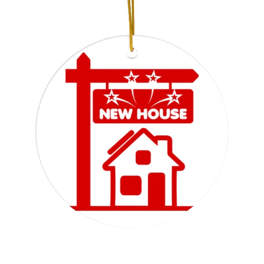 Red logo signboard new house " Ceramic Ornaments