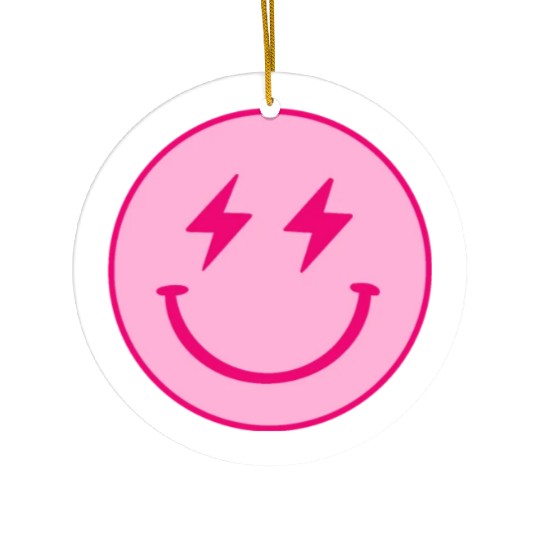 light pink face lightning bolt eyes Ceramic Ornaments