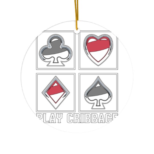 Play Cribbage Playing Cards Loves Crib Board Game Ceramic Ornaments
