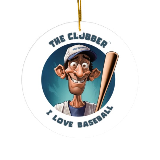 The Clubber, Posing with His Baseball Bat Ceramic Ornaments