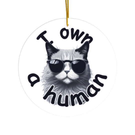 i own a human By Jonathan P. Ceramic Ornaments