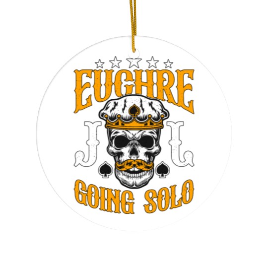Euchre Going Solo Board Game Loves Playing Cards Ceramic Ornaments