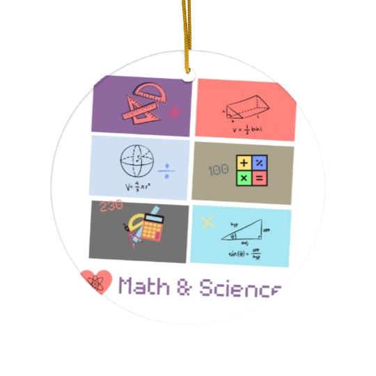 I love math and science Ceramic Ornaments