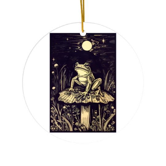 Starry night frog Ceramic Ornaments