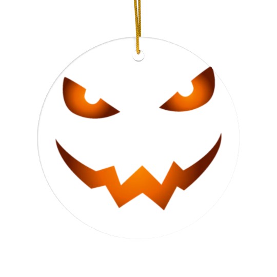 Scary Jack O Lantern Pumpkin Face Halloween Ceramic Ornaments