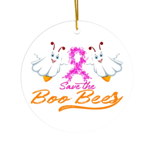 Fun Boobs Save The Boo Bees Breast Cancer Ceramic Ornaments