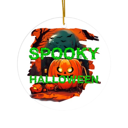 Spooky Halloween scary pumpkin Ceramic Ornaments