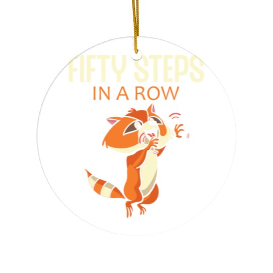 Fifty Steps In a Row Funny Walk Routine Red Panda Ceramic Ornaments