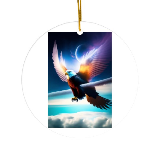 "Embrace Transformation: Crystal Eagle Design" Ceramic Ornaments