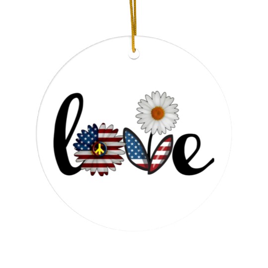 Love daisy solid Ceramic Ornaments