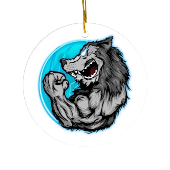 wolf gym Ceramic Ornaments
