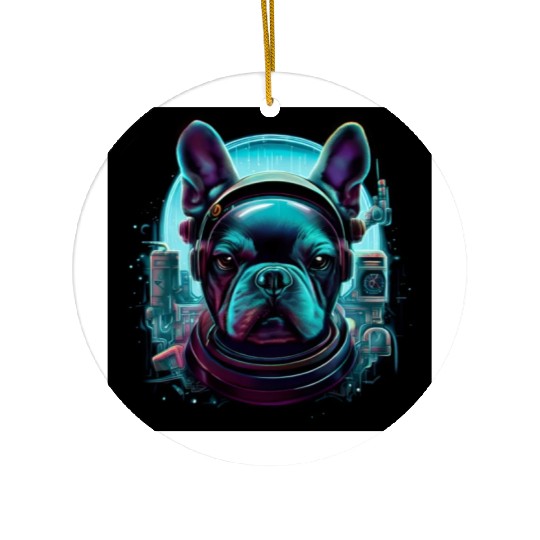 Fantasy Frenchie Bull Dog Ceramic Ornaments