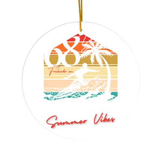 Surfing summer vibes Ceramic Ornaments