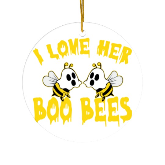 I Love Her Boo Bees Halloween Ceramic Ornaments