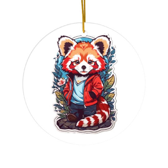 Red Panda Kawaii Ceramic Ornaments