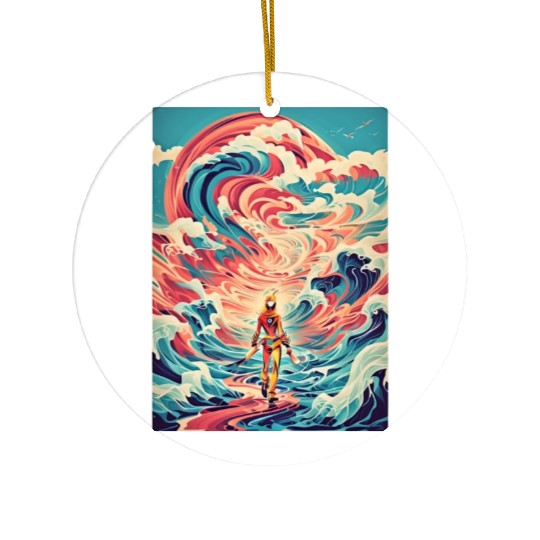 Retro Wave Nostalgia Ceramic Ornaments