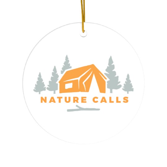 Camping-Nature calls Ceramic Ornaments