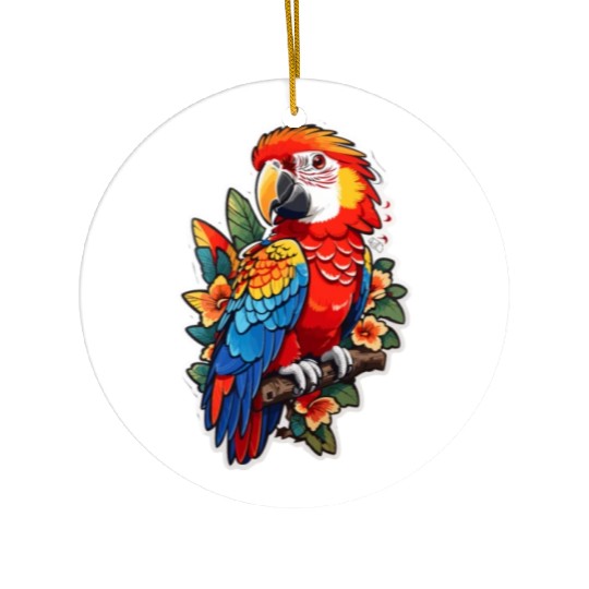 Scarlet Macaw Kawaii Ceramic Ornaments