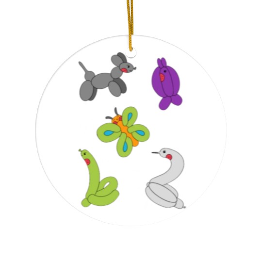 Cute Neon Animal Balloon Sticker Pack Ceramic Ornaments