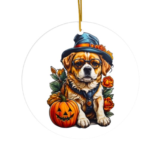 Trick or Treat Puppy Ceramic Ornaments