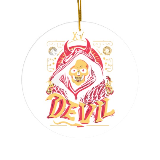 Devil Tarot Skeleton Halloween Occult Ceramic Ornaments