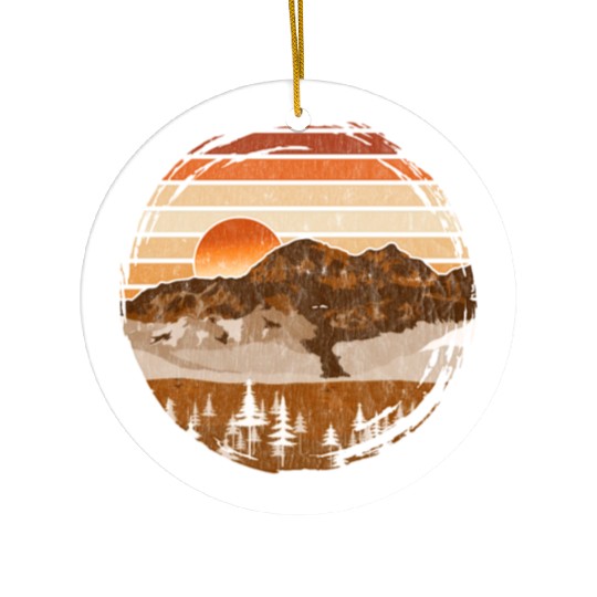 Retro sunset nature Ceramic Ornaments