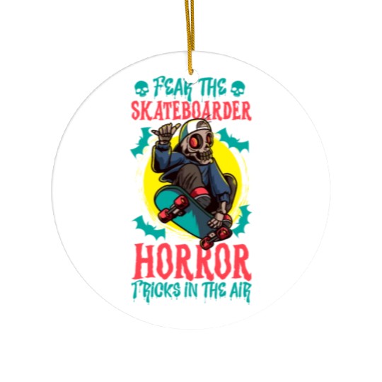 Spooky Horror Skateboarder Halloween Skateboarding Ceramic Ornaments