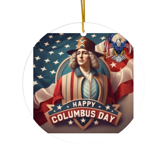 happy columbus day Ceramic Ornaments