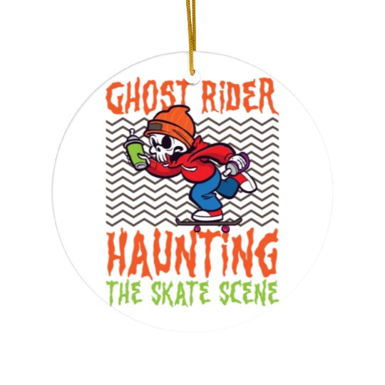 Spooky Horror Skateboarder Halloween Skateboarding Ceramic Ornaments