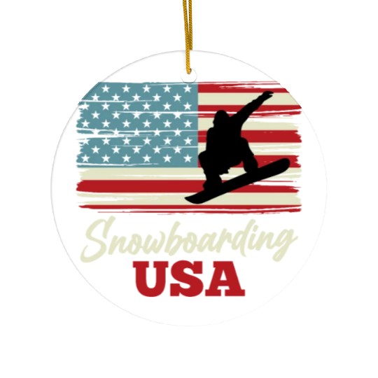 Snowboarding USA! Freestyle Snowboarders Ceramic Ornaments