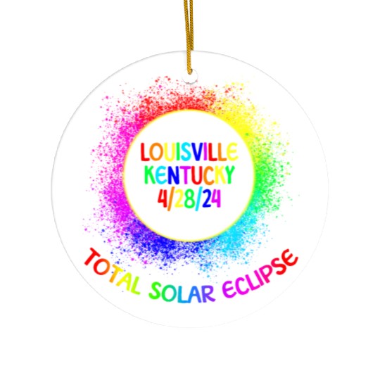 Total Solar Eclipse Louisville Kentucky 4/28/24 Ceramic Ornaments