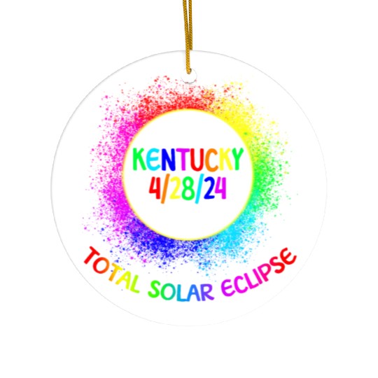 Total Solar Eclipse Kentucky 4/28/24 Kids Eclipse Ceramic Ornaments