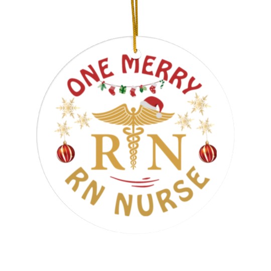 ONE MERRY RN NURSE ORNAMENT Christmas Ceramic Ornaments