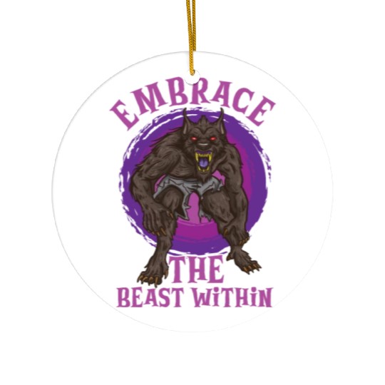 Funny Horror Werewolf Lycanthropy Full Moon Shapes Ceramic Ornaments