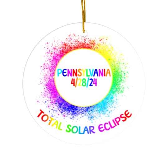 Total Solar Eclipse Pennsylvania 4/28/24 Kids Ceramic Ornaments