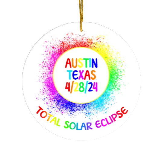 Total Solar Eclipse Austin Texas 4/28/24 Kids Ceramic Ornaments