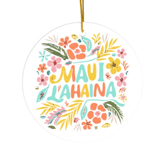 Maui Strong Lahaina Flower floral Ceramic Ornaments