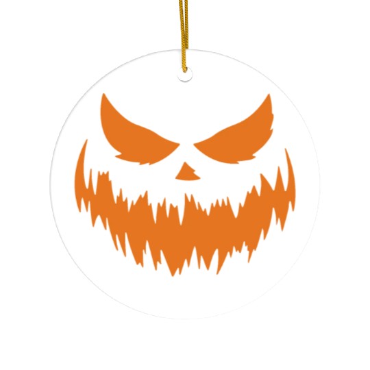 Jack O Lantern Scary Carved Pumpkin Face Halloween Ceramic Ornaments