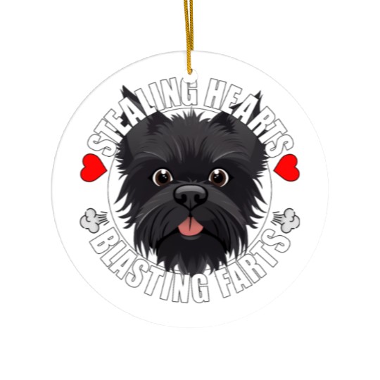 Affenpinscher Comedy Stealing Hearts Blasting Ceramic Ornaments